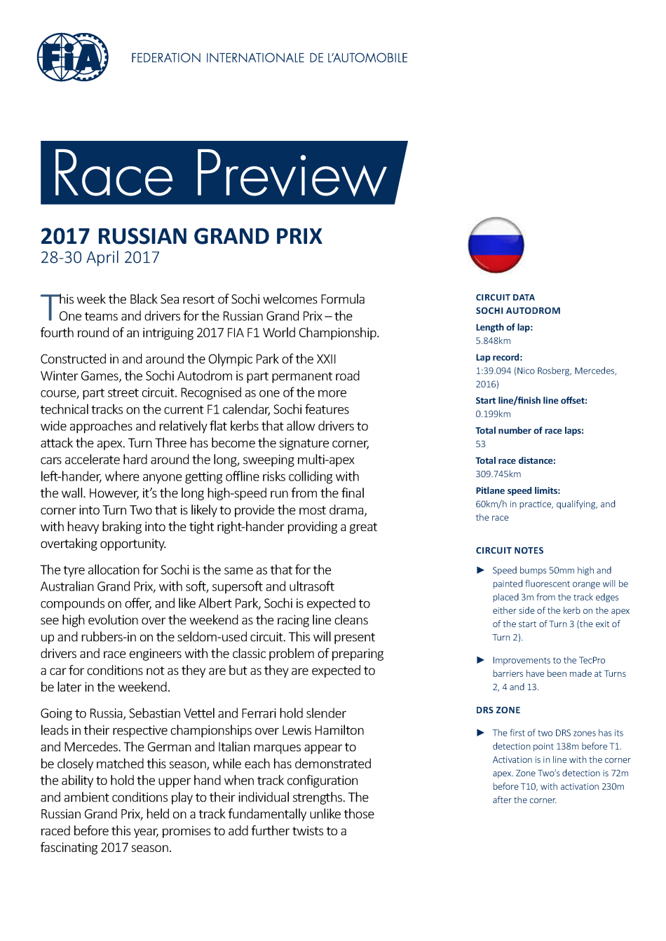 FIA, F1, Russia, Motorsport