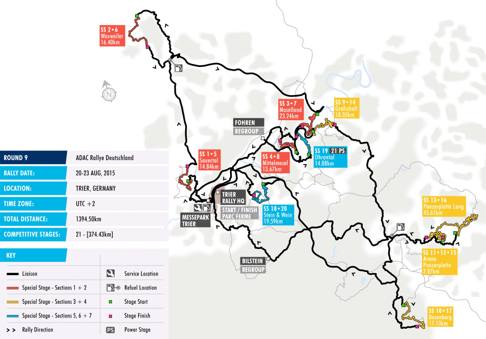2015 Rallye Deutschland - Stage Map