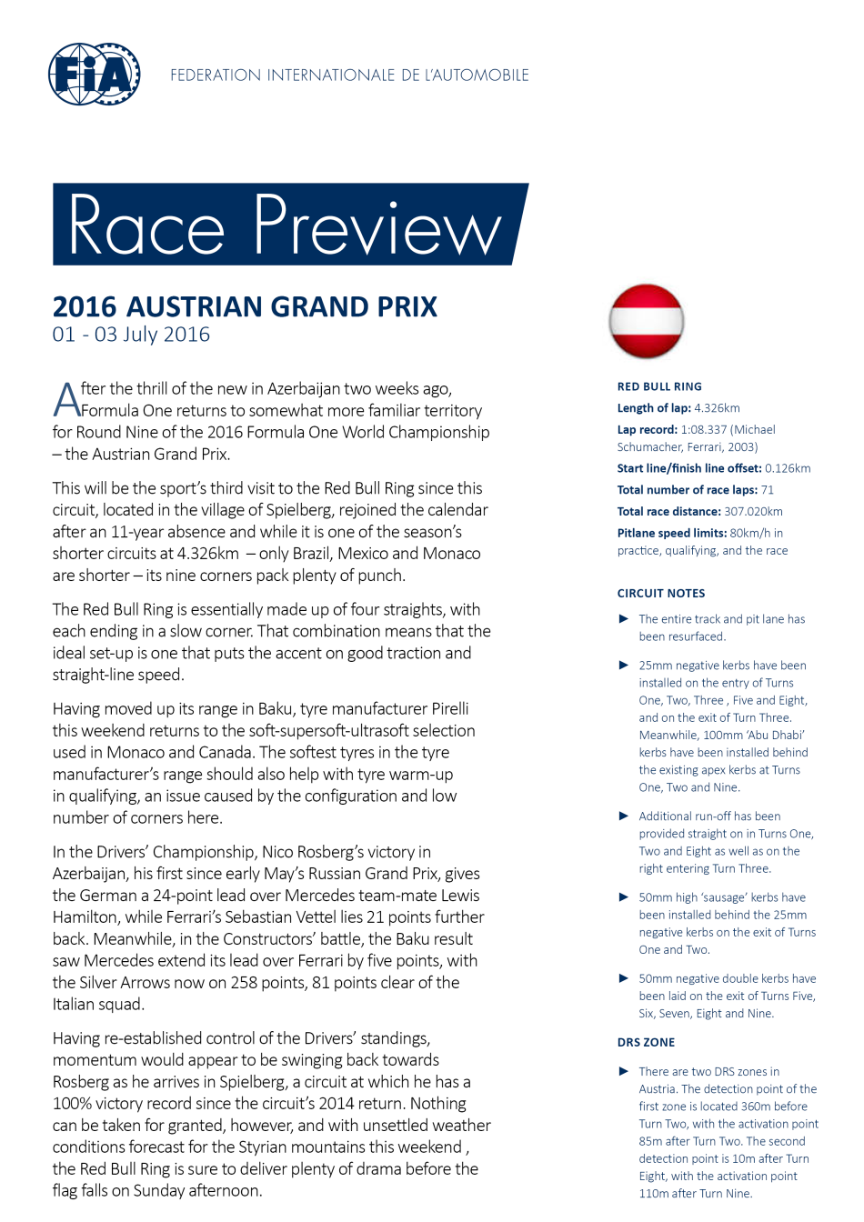 F1 2016 Austrian Grand Prix Preview