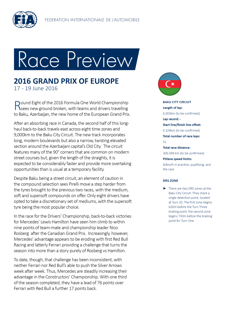F1 2016 European Grand Prix Preview