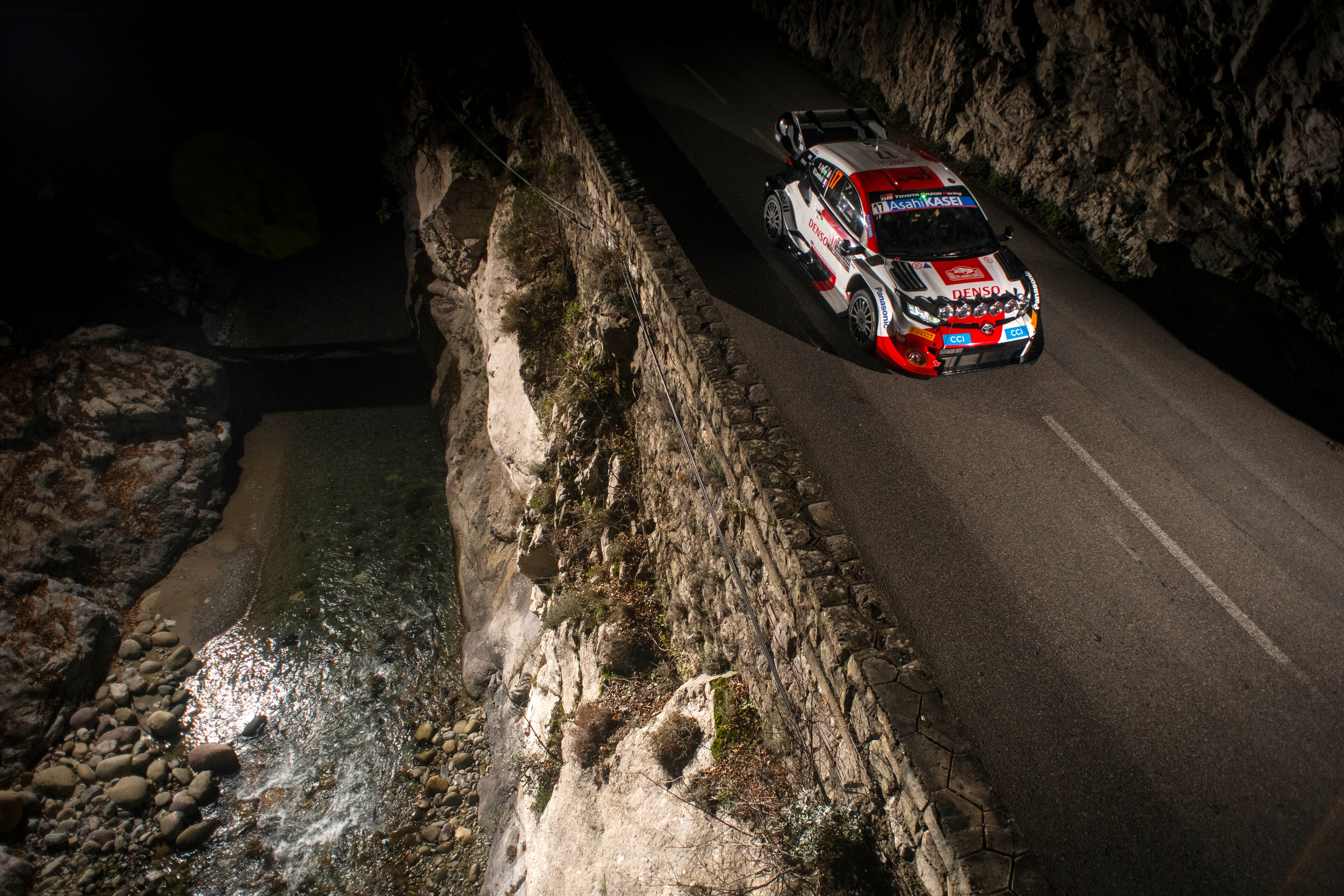 Sebastien Ogier (FRA), Vincent Landais (FRA) of  Team Toyota Gazoo Racing are seen performing during the World Rally Championship, Rallye Monte-Carlo 2023 (photo: Jaanus Ree / Red Bull Content Pool)