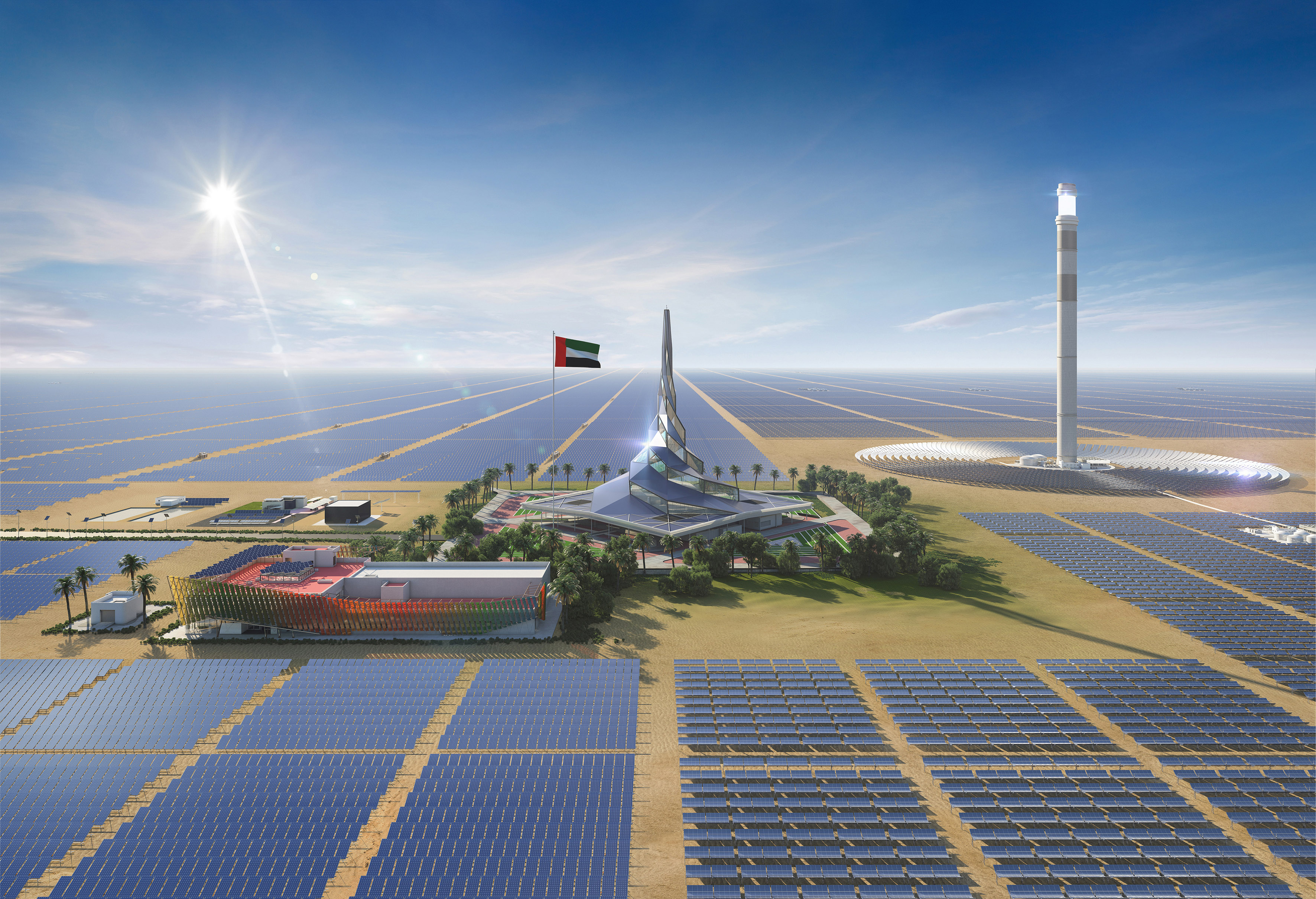 Какая электростанция самая крупная. Солнечный парк Мохаммеда Бин Рашида в Дубае. Solar Park Дубай. Солнечная станция Дубай. Солнечная станция Абу Даби.