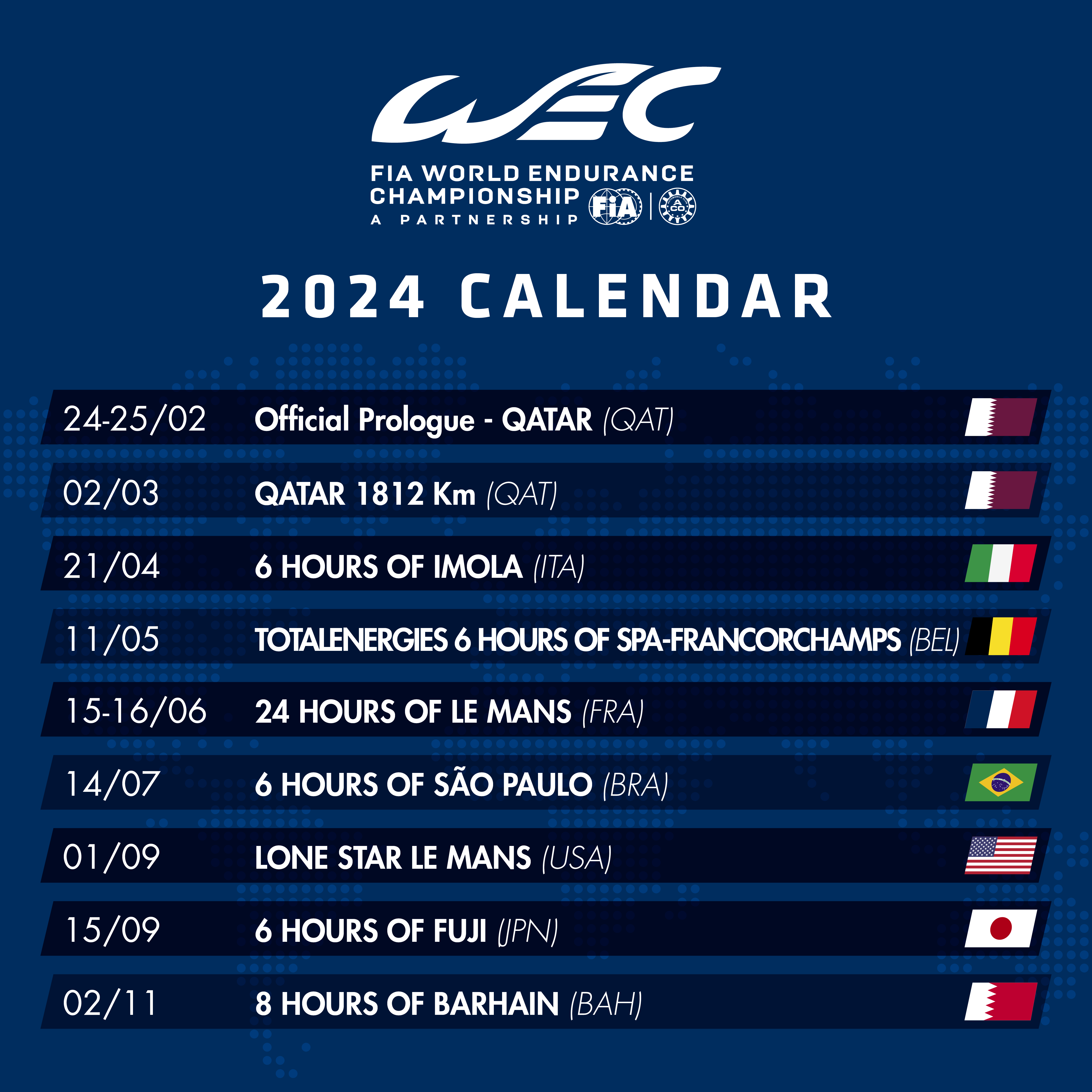 Full World Endurance Championship 2024 entry list