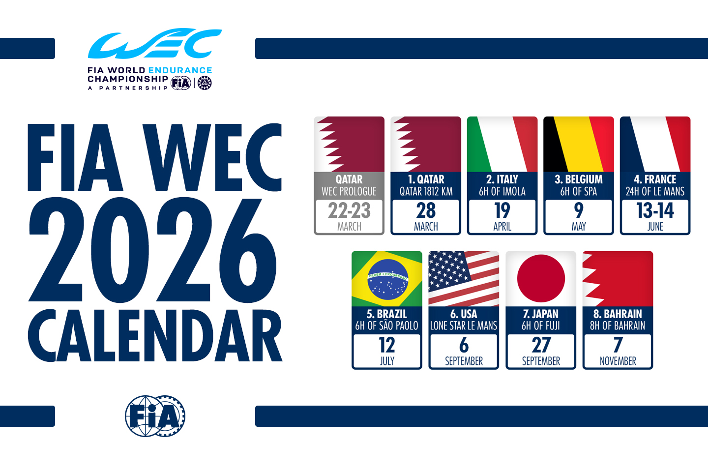  WEC: 2026 calendar announced, continues recent stability 