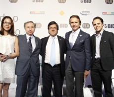 Pictured an audience of key decision makers taking part in the Paving the Way to Safer Roads event, hosted by the FIA and IDB in São Paulo, Brazil from left to right: Global Road Safety Ambassador Michelle Yeoh, FIA President Jean Todt, President of the Inter-American Development Bank Luis Alberto Moreno, Motorsport Champion, Emerson Fittipaldi and F1 Driver Feilpe Massa 