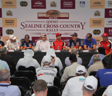  A packed house for the motorcycle press conference at the Sealine CC Rally