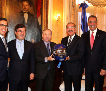 An FIA and IDB delegation including FIA President Jean Todt and IDB President Luis Alberto Moreno met with Dominican Republic Danilo Medina 