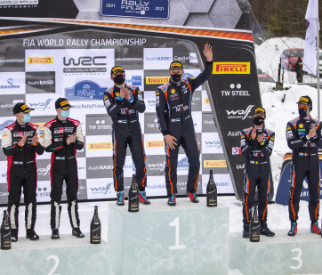 2021 WRC - Arctic Rally Finland - Final podium (Photo Nikos Katikis / DPPI)