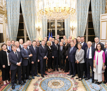 HLP Family picture with President of the French Republic Emmanuel Macron