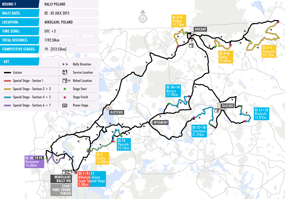 2015 Rally Poland Stage Map