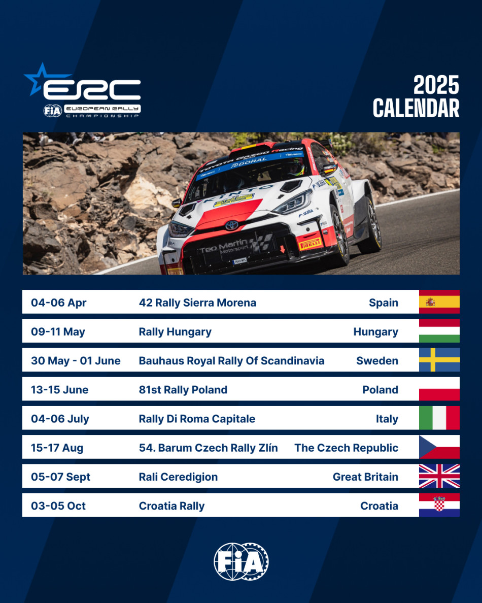 2025 ERC and MERC calendars approved by the World Motor Sport Council 2025 ERC and MERC calendars approved by the World Motor Sport Council