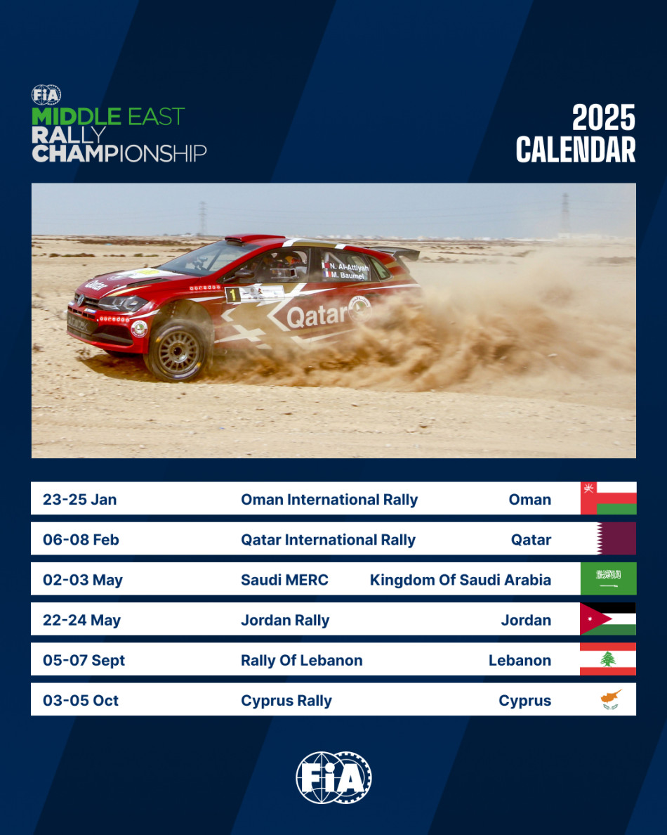 2025 FIA Middle East Rally Championship calendar (MERC)
