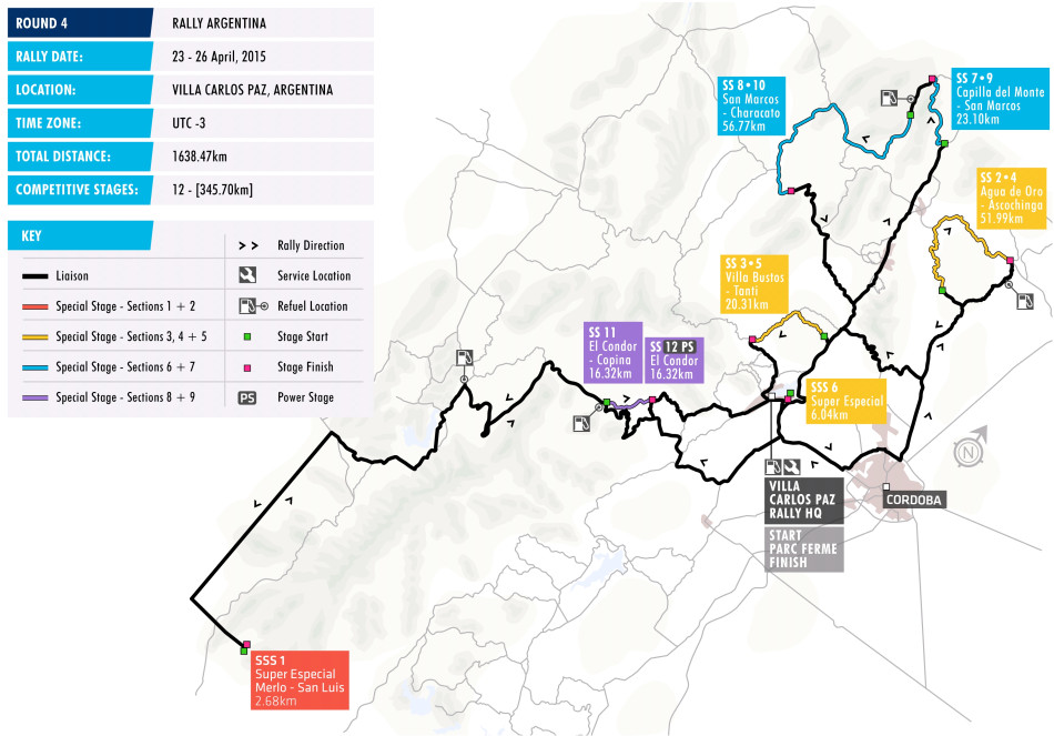 2015 Rally Argentina - Stage Map