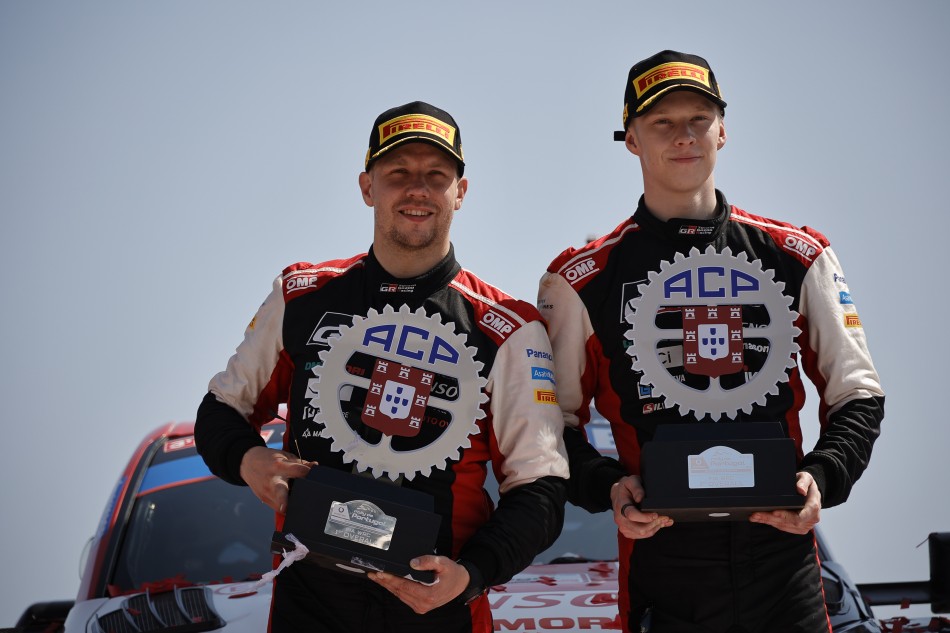 Kalle Rovanperä and Jonne Halttunen, winners of the 2022 Rally Portugal