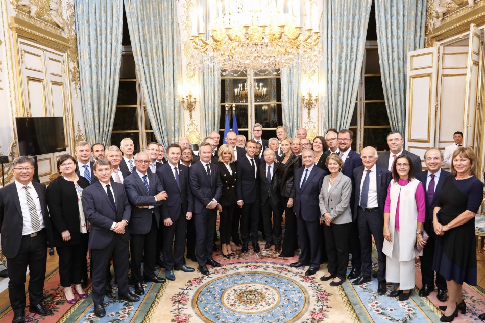HLP Family picture with President of the French Republic Emmanuel Macron