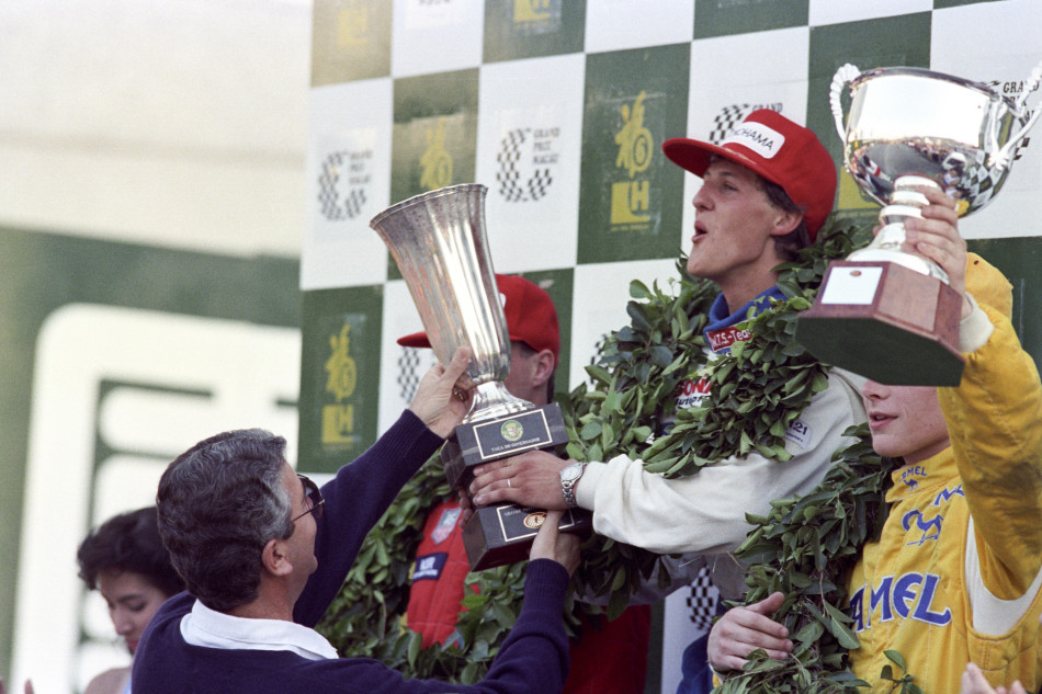 Michael Schumacher took the 1990 Macau Grand Prix victory