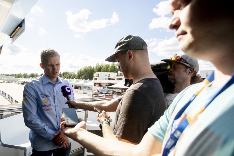 2022 WRC - Rally Estonia - Ott Tänak (Hyundai Shell Mobis WRT) speaking to media representatives (photo Nikos Katikis / DPPI)