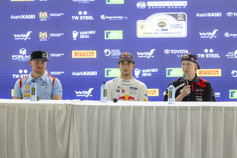 2023 WRC - Safari Rally Kenya - Pre-event FIA press conference - Esapekka Lappi, Kalle Rovanperä, Pierre-Louis Loubet