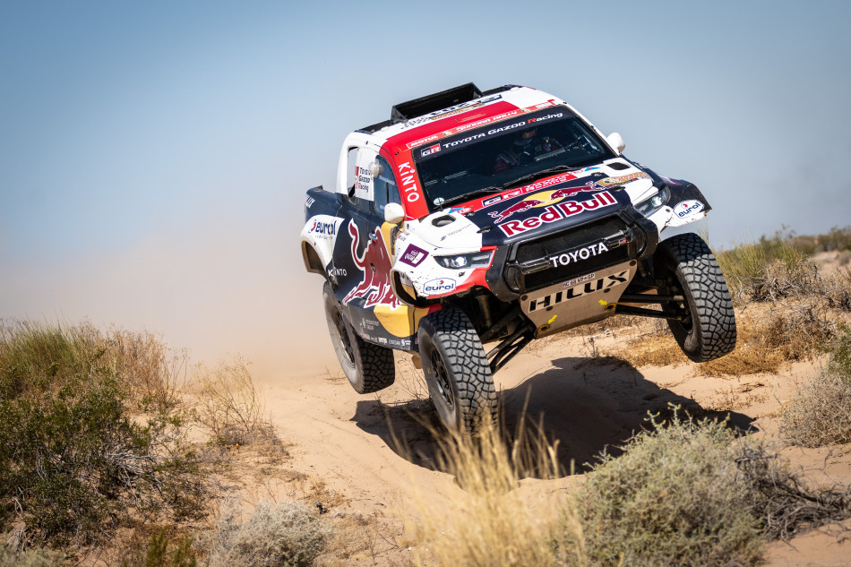 Nasser AL-ATTIYAH Nasser (qat), Mathieu BAUMEL (fra), Toyota Gazoo Racing, Toyota GR DKR Hilux, FIA W2RC, action during the Stage 5 of the Sonora Rally 2023, 3rd round of the 2023 World Rally-Raid Championship, Mexico - Photo Julien Delfosse / DPPI