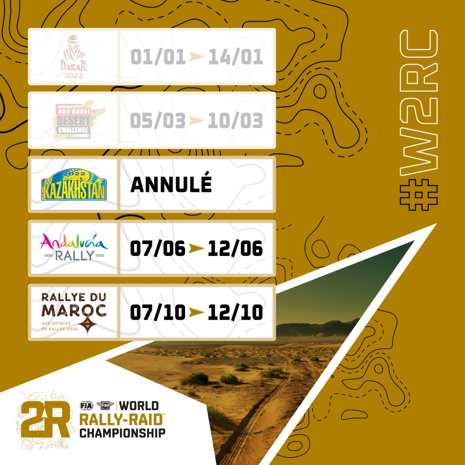 Calendrier du Championnat du Monde de Rallye-Raid de la FIA 2022