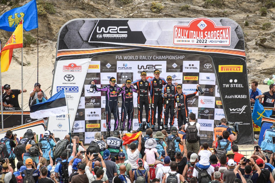 2022 WRC - Rally Italia Sardegna - Power Stage podium (photo: Massimo Bettiol for ACI)
