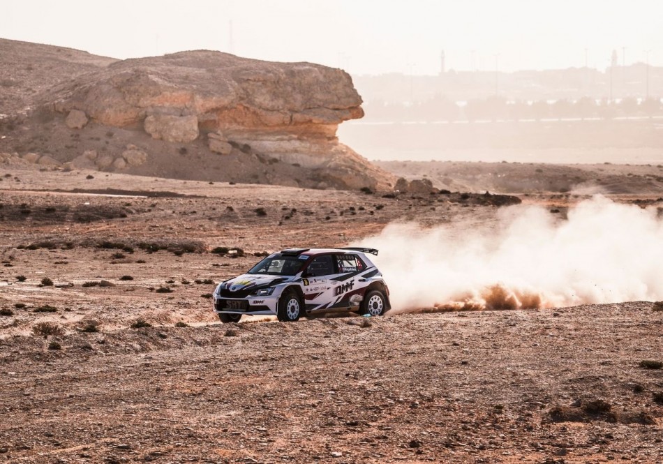 Khalid Al-Suwaidi in action at MERC Qatar International Rally in 2021