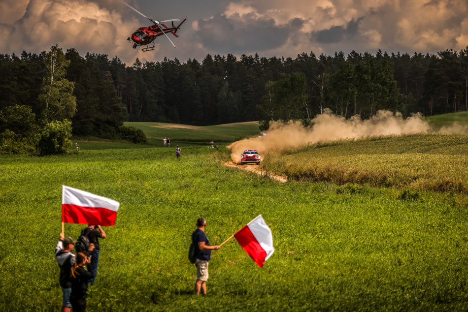 Simone Campedelli at the FIA European Rally Championship in Mikolajki, Poland on 12th  June 2022 (photo @World / Red Bull Content Pool)