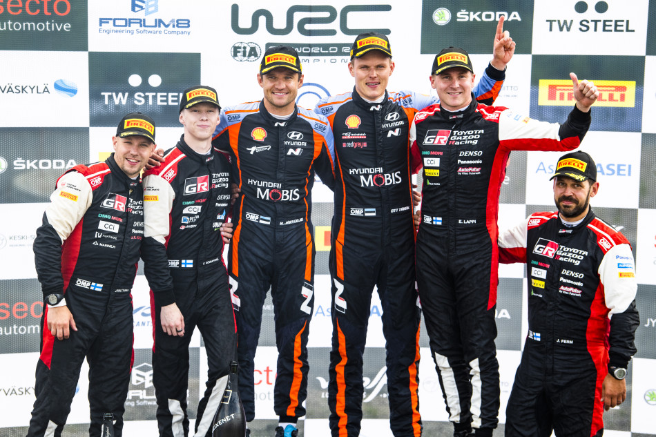 2022 WRC - Rally Finland - Podium at power stage (photo: Jaanus Ree / Red  Bull Content Pool)