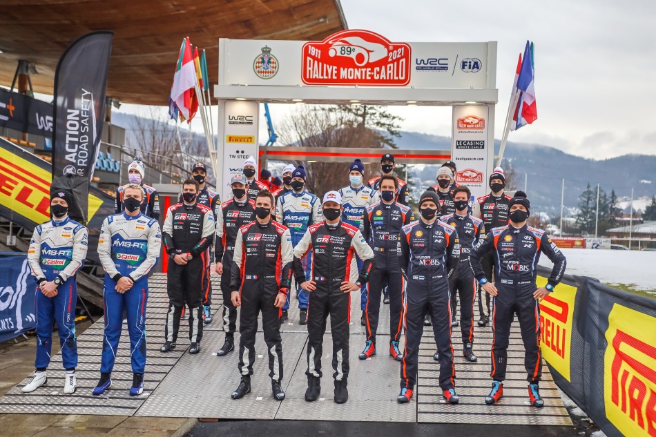2021 WRC - P1 crews on start ramp at Rally Monte-Carlo (photo Stéphane Demard / ACM)