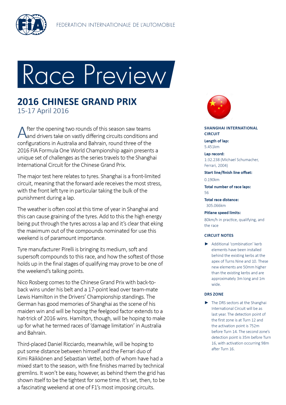 F1 2016 Chinese Grand Prix Preview