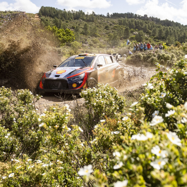 T. Neuville/M. Wydaeghe, Hyundai Shell Mobis WRT, Hyundai i20 N Rally1 Hybrid, winners of Rally Italia Sardegna 2023.