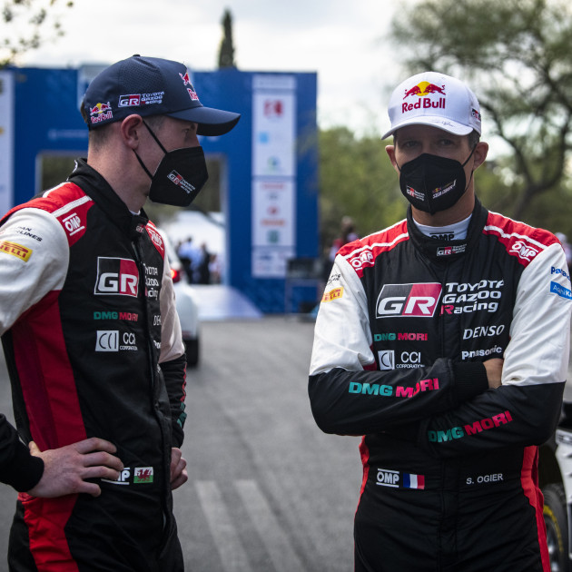 Sébastien Ogier and Elfyn Evans at the 2021  Acropolis Rally Greece (Red Bull Content Pool / Jaanus Ree)