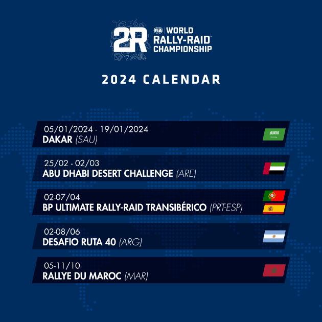 2024 calendar FIA World Rally-Raid Championship (W2RC)