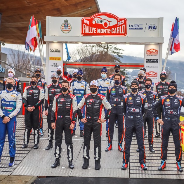 2021 WRC - P1 crews on start ramp at Rally Monte-Carlo (photo Stéphane Demard / ACM)