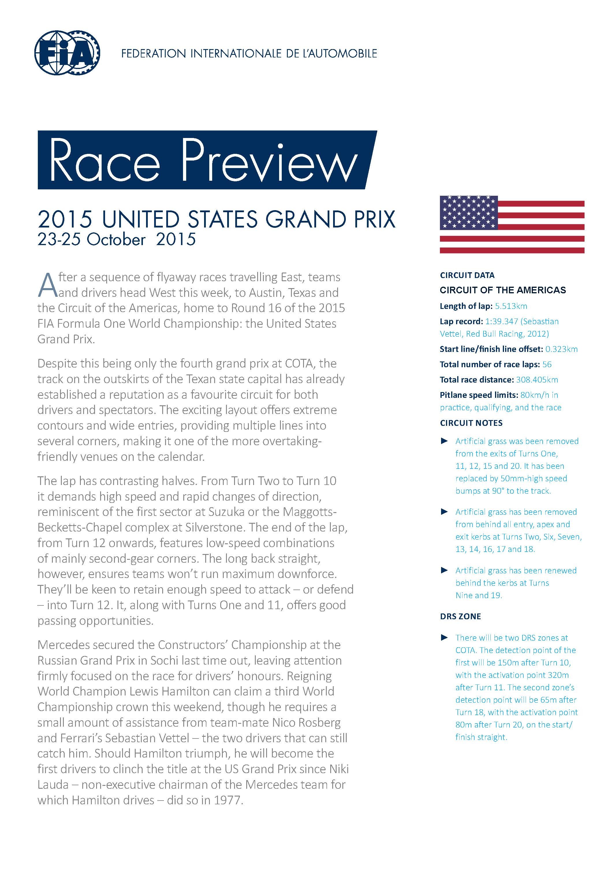 F1 US GP Preview