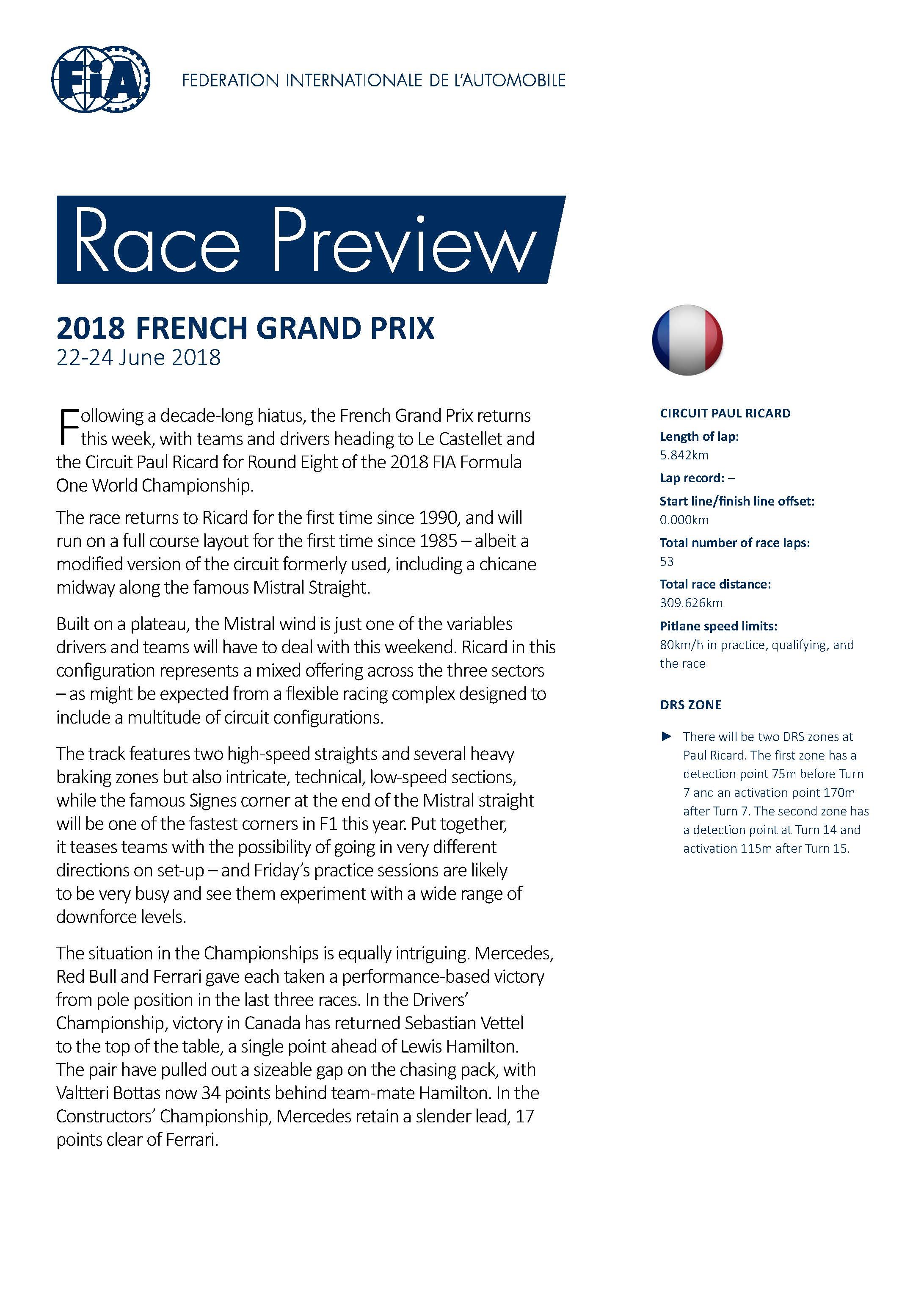 F1 - 2018 French Grand Prix Sunday Post-Race Press Conference