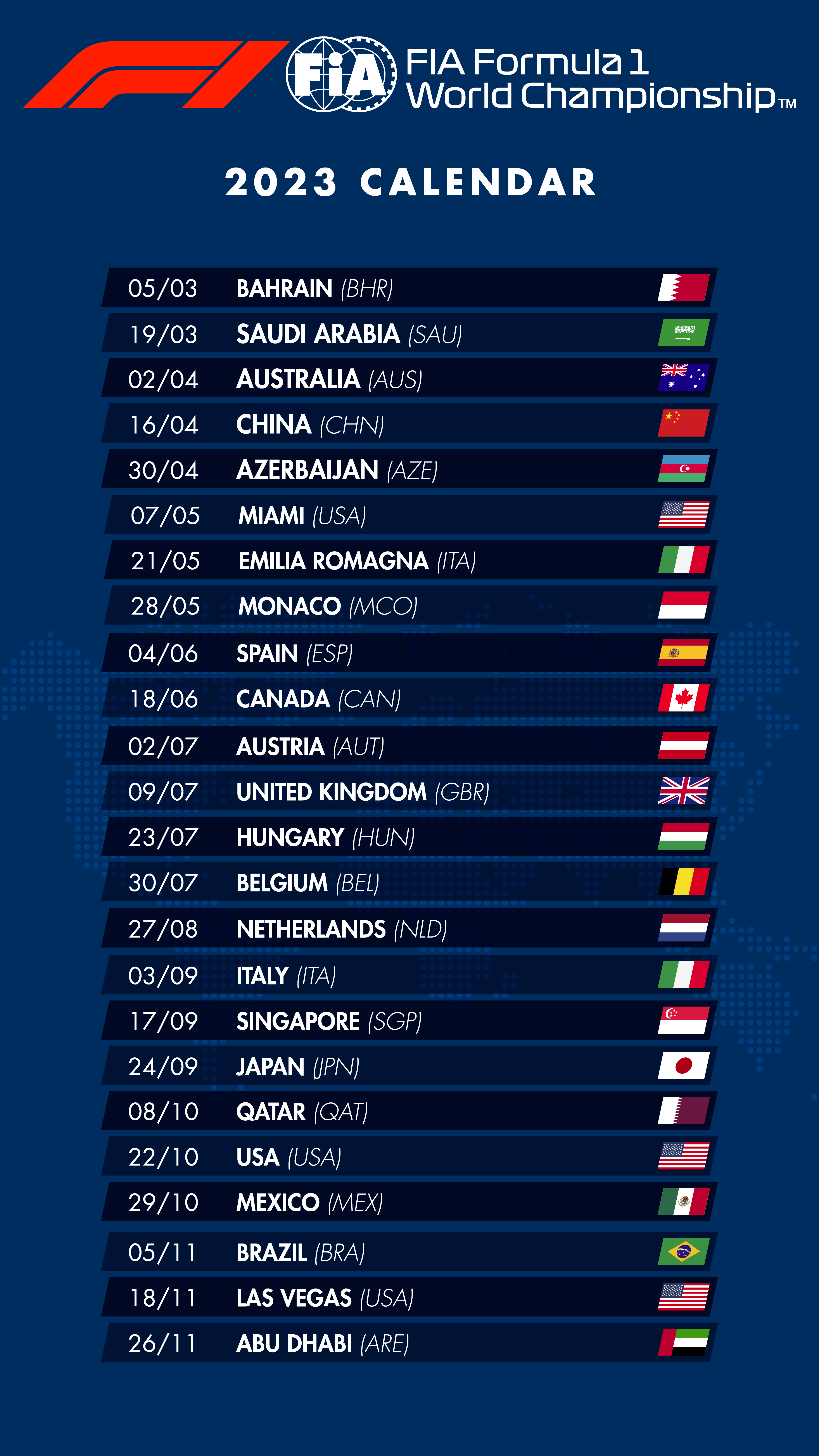 Printable Formula 1 Schedule 2023 Schedule Printable Templates Free