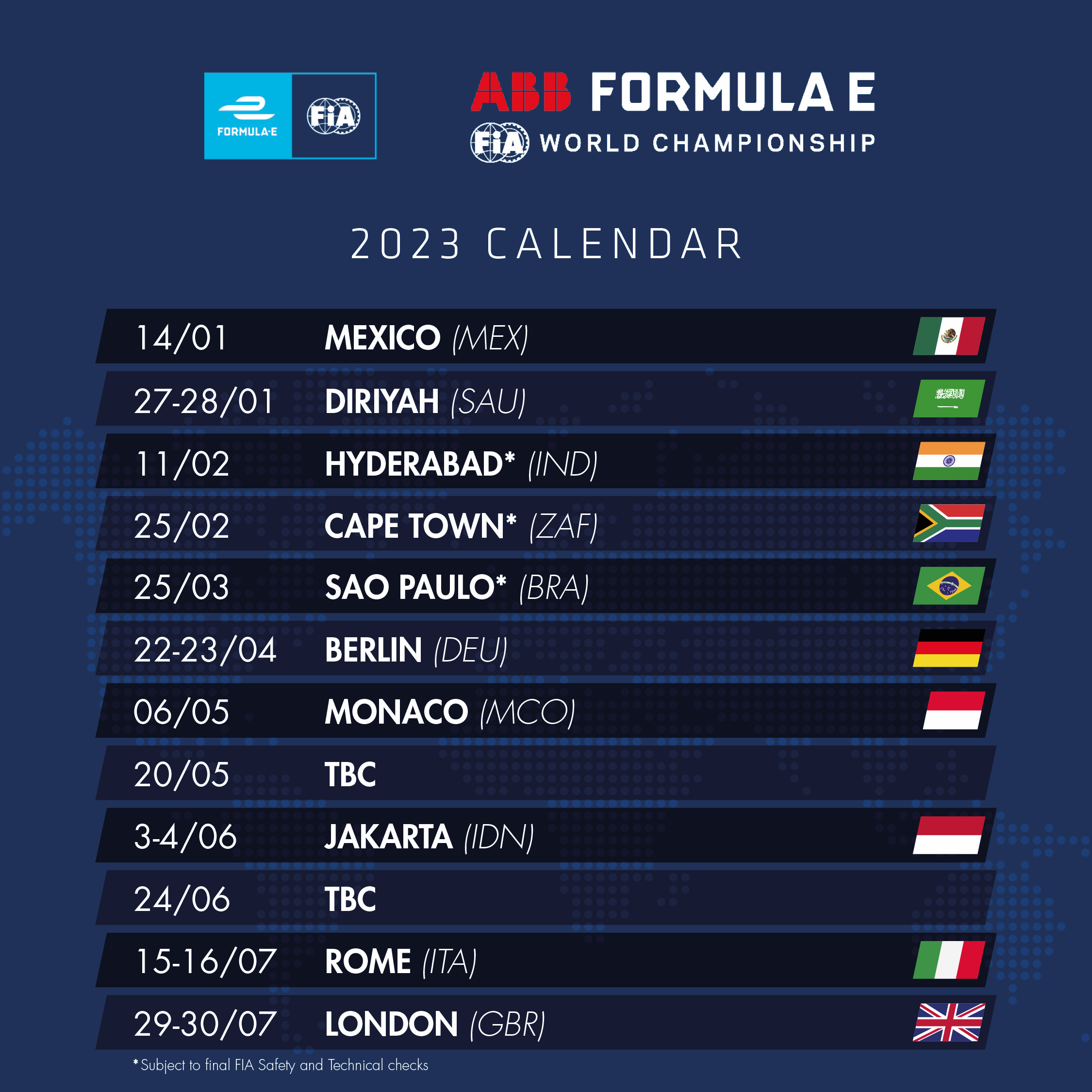 WEC 2023 Calendar FIA World Endurance Championship Home Decor