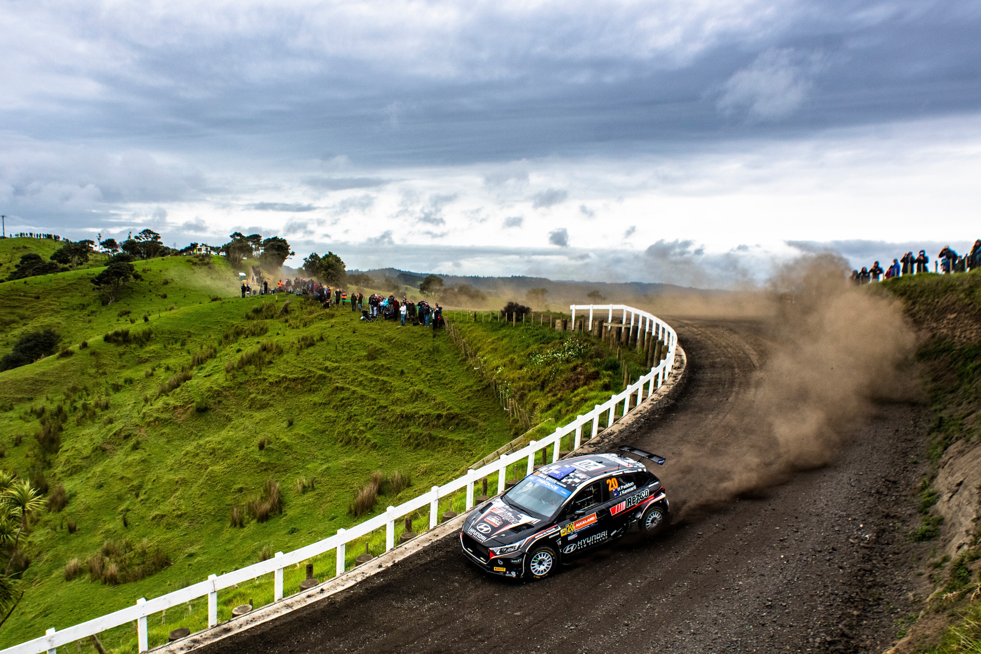 Jaanus Ree / Red Bull Content Pool Paddon Hayden (NZ) , Kennard John (NZ) are seen performing during the World Rally Championship New Zealand in Auckland, New Zealand on 28,September