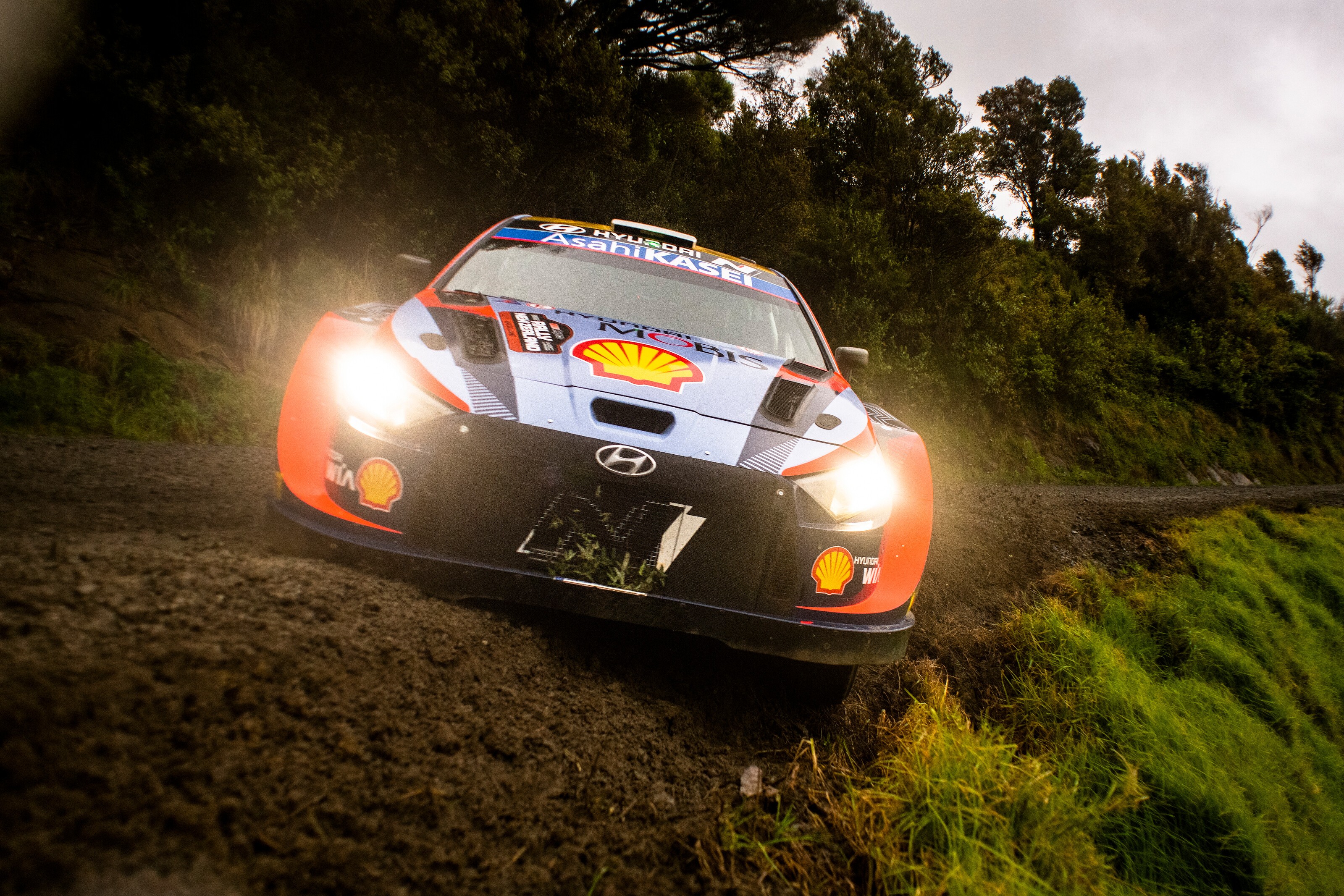 Ott Tanak (EST) Martin Jarveoja (EST) of team Hyundai Shell Mobis are seen performing during the World Rally Championship New Zealand in Auckland, New Zealand on 01 October (photo: Jaanus Ree / Red Bull Content Pool)